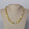Opal Glass Necklace Yellow Transparent Chameleon Smooth Bead, diameter 10mm±, length 45-47cm±