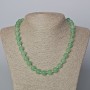 Necklace of Natural Jade, smooth round beads 10mm dia., length 45-47cm