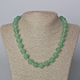 Necklace Jade natural gemstone smooth bead, diameter 12mm+-, length 45-48cm+