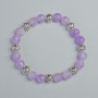 Bracelet Lavender Amethyst Faceted Bead, 8mm diameter± (stretch), length 18cm± with metal inserts
