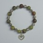 Jasper Bracelet Dragon's Blood (Dragon Blood) Smooth Bead, diameter 10.5mm and 8mm± (stretch) – length 18cm± with metal inlays