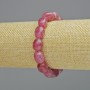 Tourmaline Rubellite Bracelet natural stone facets, diameter 9x13mm± (stretch), length 18cm+
