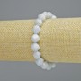 Aquamarine Bracelet Natural Stone Faceted, 9x10mm+ diameter, stretch, 18cm+ length