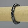 Bracelet Black Agate natural stone cylindrical beads, diameter 10x14mm ± (stretch), length 18cm+