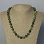 Necklace with Natural Diopside, smooth round beads, 10mm diameter, length 45-49cm