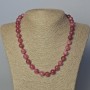 Tourmaline Rubyelit Natural Stone Smooth Bead Necklace, diameter 10.5mm, length 45-49cm