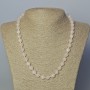 Necklace Rose Quartz natural stone faceted bead, diameter 8mm±, length 45-50cm±