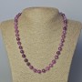 Tourmaline Rubellite Necklace natural stone smooth beads, diameter 8mm±, length 45-50cm±