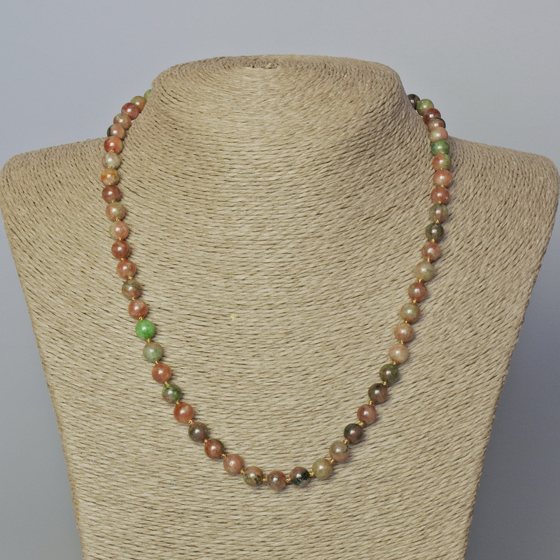 Watermelon Tourmaline Necklace natural stone smooth round beads, diameter 7mm±, length 45-49cm±