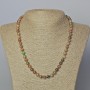 Watermelon Tourmaline Necklace natural stone smooth round beads, diameter 7mm±, length 45-49cm±