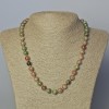 Watermelon Garnet Necklace, natural stone, smooth beads, diameter 8.5mm±, length 45-49cm±