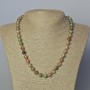 Watermelon Garnet Necklace, natural stone, smooth beads, diameter 8.5mm±, length 45-49cm±