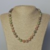 Watermelon Garnet Necklace natural stone smooth sphere, diameter 10mm±, length 45-49cm±