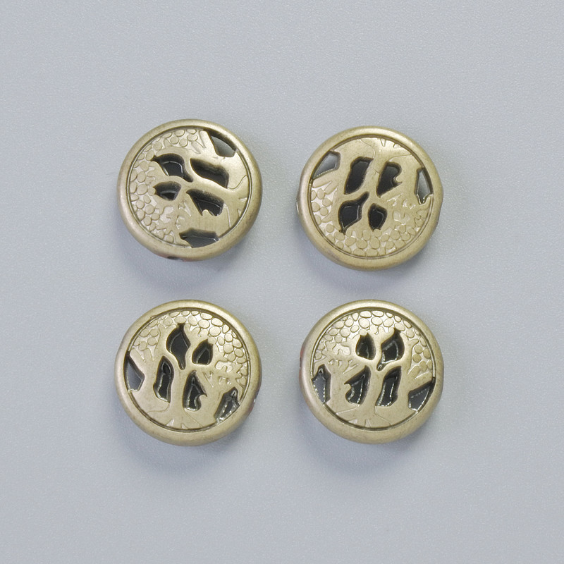 Hematite Bead, Matte Light Gold Color, 12x4.5 mm ± (4 pcs)