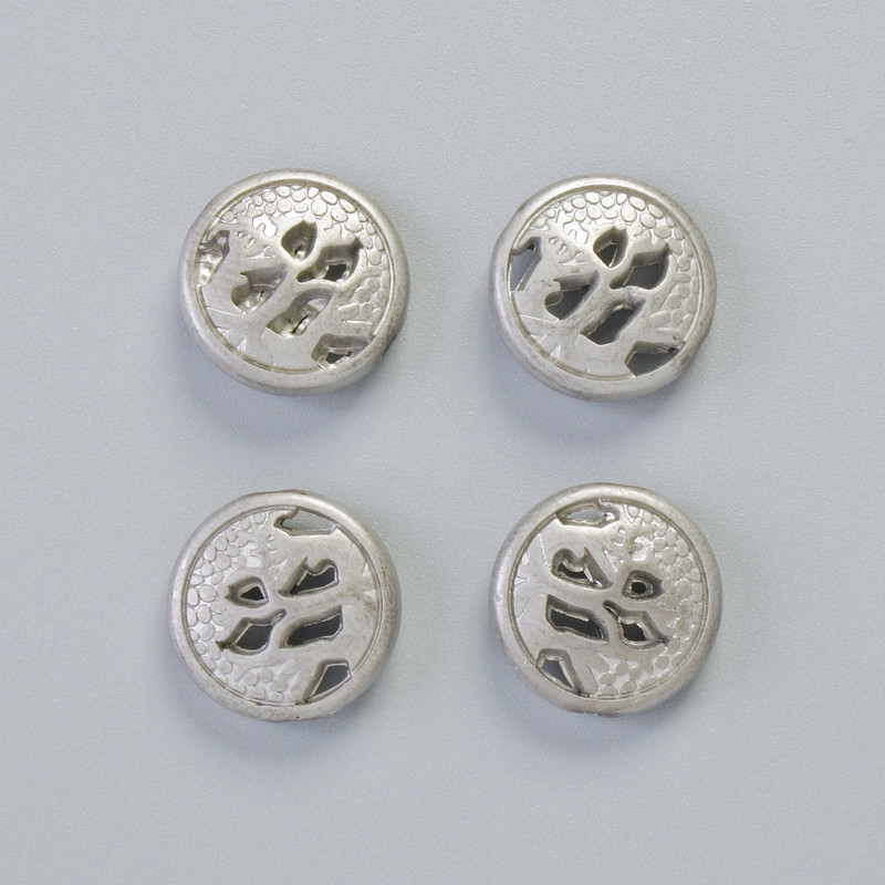 Hematite Bead, matte silver color, diameter 12x4.5 mm ± (4 pcs)