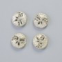 Hematite Bead "Tree" matte silver color, diameter 12.5×4.5 mm ± (4 pcs)