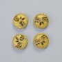 Hematite Bead "Tree" matte golden color, diameter 12.5 x 4.5 mm ± (4 pcs)