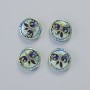 Hematite Bead "Tree" holographic color, diameter 12.5×4.5mm± (4 pcs)