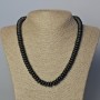 Shungite Bead Necklace (stone) Smooth Rondelle, diameter 10x4.5 mm, 45-49 cm length