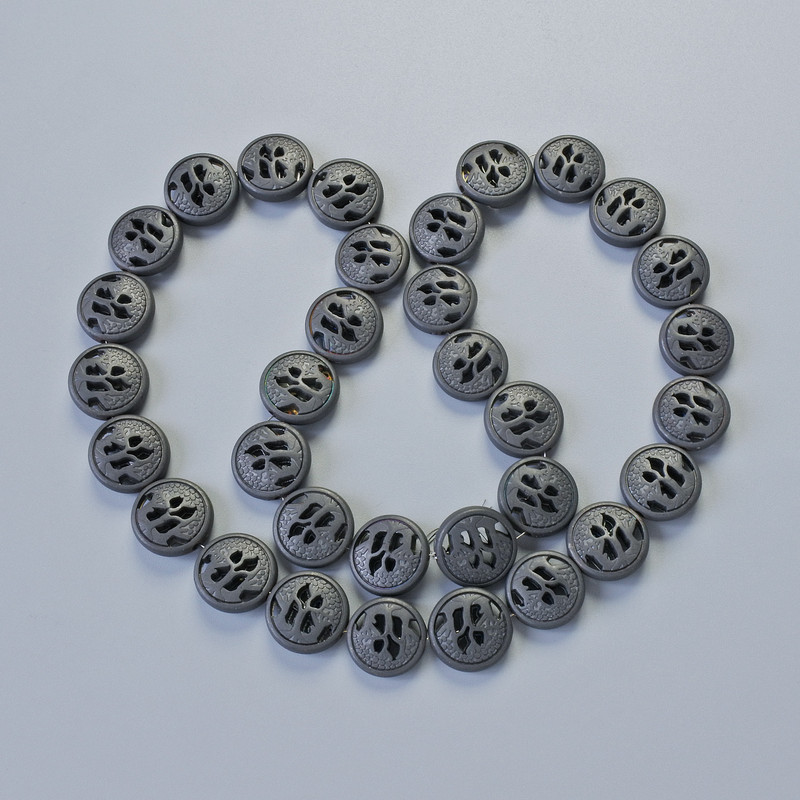 Hematite Beads Matte Black Color, 12x4.5 mm diameter, 5 mm+-, length 41 cm+- on thread