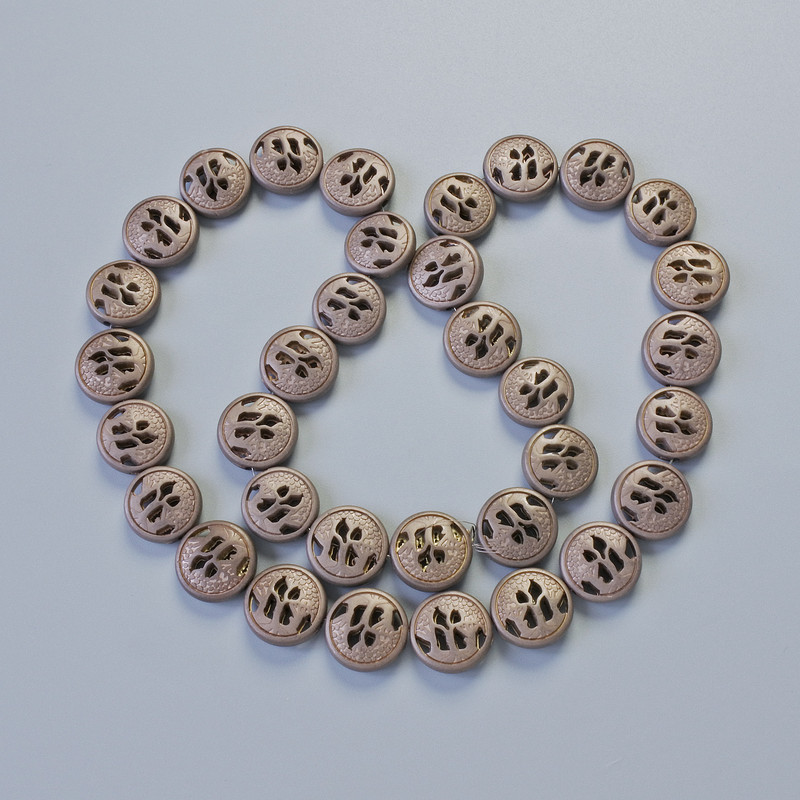 Hematite Matte Bronze Beads, diameter 12×4.5 mm, 5 mm±, length 41 cm± on thread