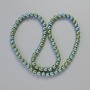 Hematite Beads round green dichroic hue 6mm diameter, 42cm length on thread