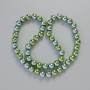 Hematite Beads Chunk Round 8mm, color chameleon green, length about 42cm on thread