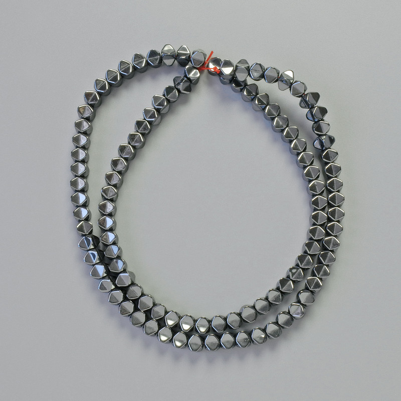 Hematite Star Beads Black 4x4 mm, length 41 cm string