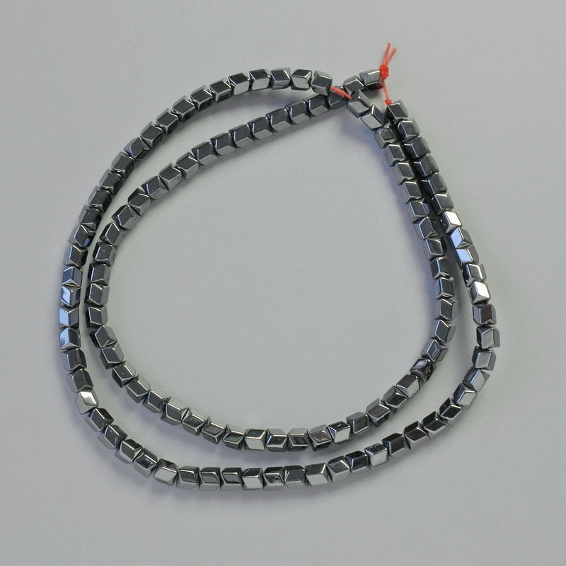 Hematite Beads Hexagonal Zigzag Black Color, 3.5×3.5mm, Length 40cm+-, Necklace String