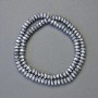 Hematite faceted rondelle beads silver tone, 6x3 mm, length 42 cm adjustable strand