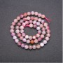 Natural stone beads Rose Tourmaline smooth ball, diameter 6 (+ -) mm, thread length 38cm+