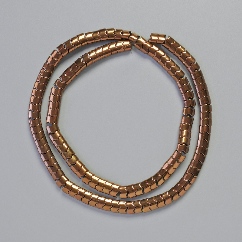 Hematite Beads Snake Chain Wave Copper 5x4x3 mm +/-, 40 cm length necklace