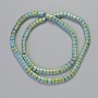 Hematite Beads Serpent Zigzag Wave Green Chameleon Color, 5×4×3 mm+- diameter, 40 cm+- strand