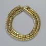 Hematite Beads Snake Chain Wave Gold Tone 7x5x5mm±, 42cm± Strand