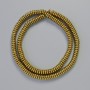 Hematite Rondel Beads dark gold color 6x2mm, approx. 42 cm strand