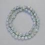 Hematite Beads oval blue/blue-hameleon color, diameter 7×7mm±, thread length 40cm±