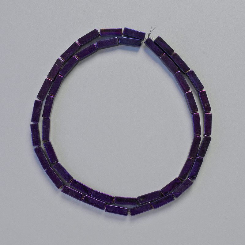 Hematite Beads Rectangular 9x3mm+- purple color strand