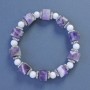 Amethyst Hexagon Bracelet, diameter 10x7mm ± and White Agate, diameter 6mm ±, length 18cm ±, stretch