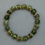 Jadeite Bracelet, cube and bead, cube diameter 8–9 mm, bead diameter 8 mm+, stretched with inserts