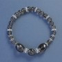 Smoky Topaz Bead Bracelet, round bead 6mm±, faceted elements 10×12mm±, length 18cm±, stretch with inserts