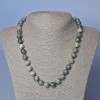 Serpentinite Beads Necklace with Natural Stone, Smooth Round Beads 10mm diameter, 49cm length