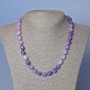 Amethyst Bead Necklace - Faceted natural stone, 10mm diameter, 48cm length