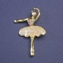Brooch-Pendant Ballet Dancer Chalcedony Crystals Gold-Tone Metal 30x43mm+