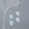 Moonstone Multifold Diamond Earrings, diameter 10×9 and 12×11 mm, ±, length 4 cm ± with ear wires