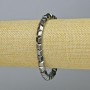 Hematite Hexagonal Zigzag Bracelet, black, 6x6 mm hexagons, stretchy, length 18 cm