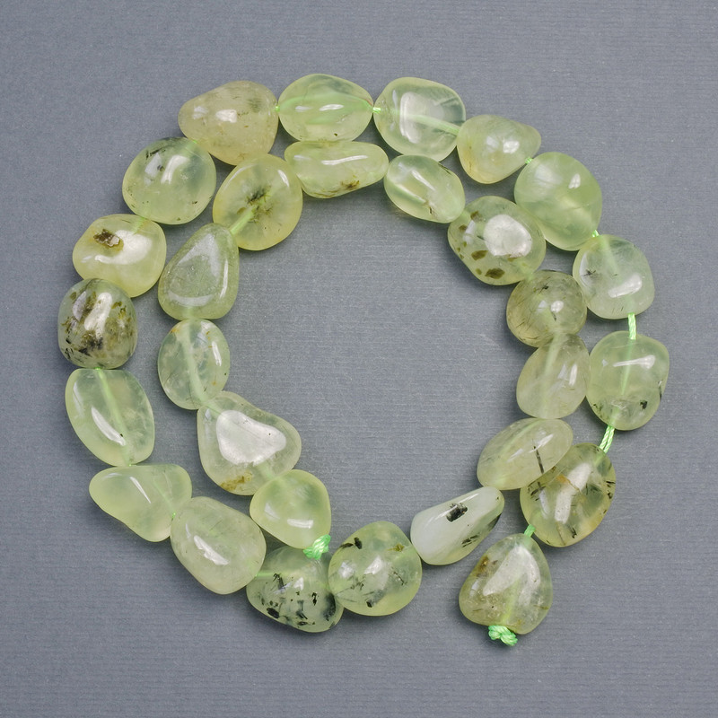 Prehnite Natural Stone Beads, faceted, 14x12-12x10 mm plus/minus, length 38 cm plus