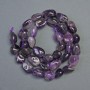 Amethyst Beads natural stone balled, diameter 8x14mm, length 38cm on thread