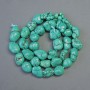 Turquoise-Color Faceted Hematite Beads, Tuned Natural Stone, Turquoise Look, Nuggets, Drill Hole 9x10 mm, Length 39 cm on Thread