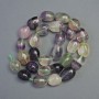 Fluorite Natural Stone Tumbled Beads, 12x16mm diameter, 40cm length on thread