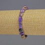 Charoite Bead Bracelet, natural stone faceted beads, diameter 8x8x5mm, length 18cm, stretch